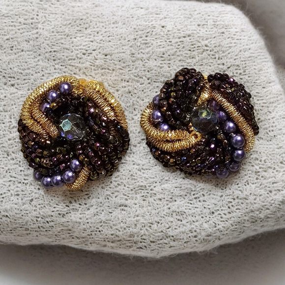 Miriam Haskell 1945 Peacock Beads Bracelet Earrings 16 Strand Necklace Set RARE - Picture 12 of 16